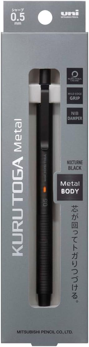 KURUTOGA Metal Mechanical Pencil - Nocturne Black - Made in Japan