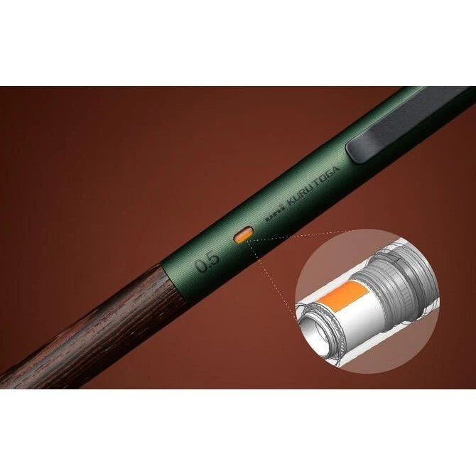 KURUTOGA Wood Mechanical Pencil - Forest Green - Made in Japan